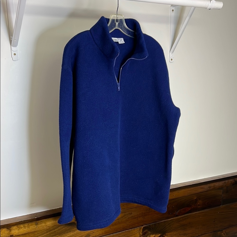 Vintage DKNY 1/4‎ Zip Blue Fleece Sweater- L